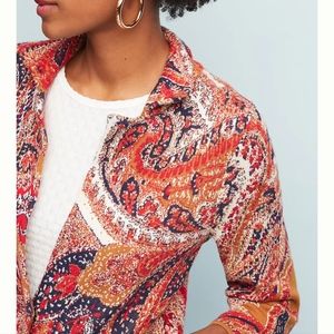 ANTHROPOLOGIE Maeve Intarsia Sweater Cardigan Blazer